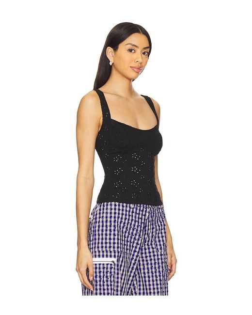 Free People Black Full Bloom Eyelet Cami