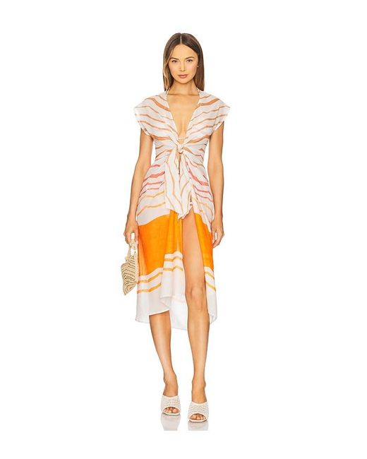 ViX Orange Sasha Long Cover Up