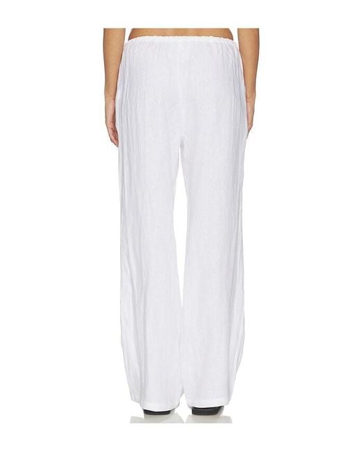 PERFECTWHITETEE White Lorana Linen Drawstring Pant