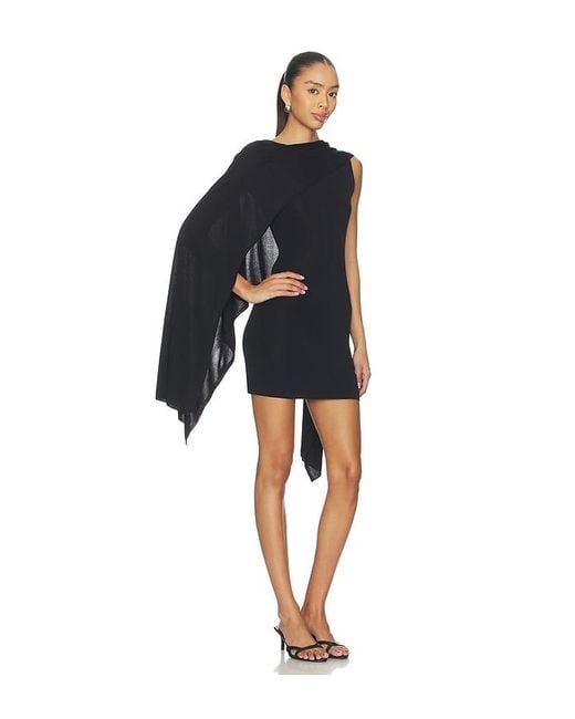L'academie Black 'Academie Nasim Knit Cape Mini Dress