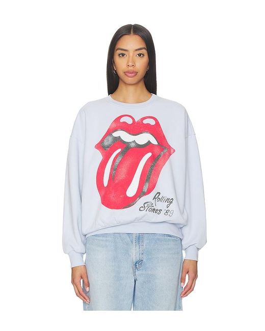 Daydreamer Red Rolling Stones Big Tongue 89 Oversized Crew Sweatshirt