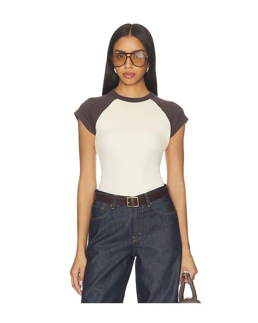 Madewell Blue Raglan Compact Crewneck Tee Shirt