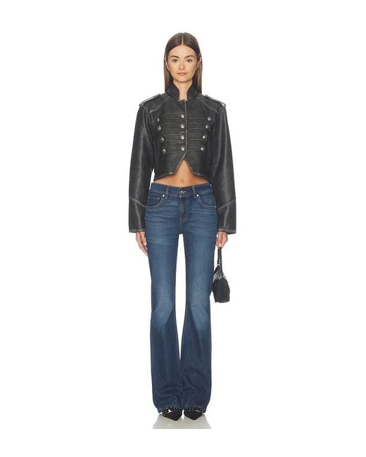 Free People Black X We The Free Ryland Faux Band Jacket