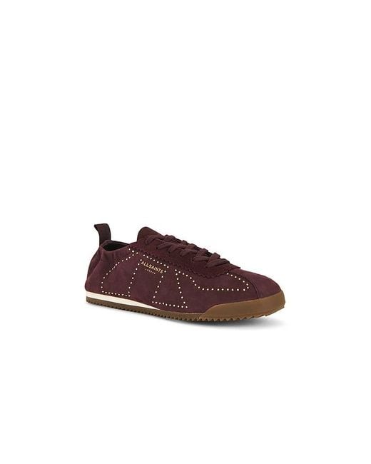 AllSaints Brown Kenny Stud Runner Sneaker
