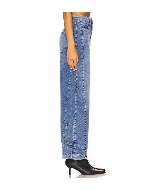 GOOD AMERICAN Blue Reworked Wide Leg Jeans