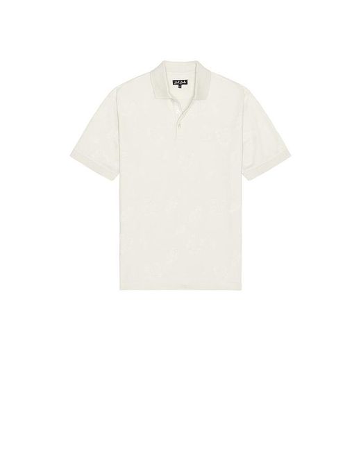 BAD BIRDIE White Bloom Me Away Jacquard Polo for men