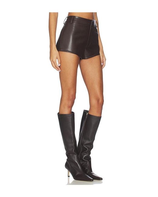ALL THE WAYS Black Vandelia Faux Leather Short