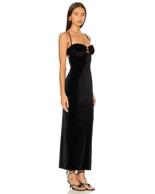 Montce Black Petal Long Dress