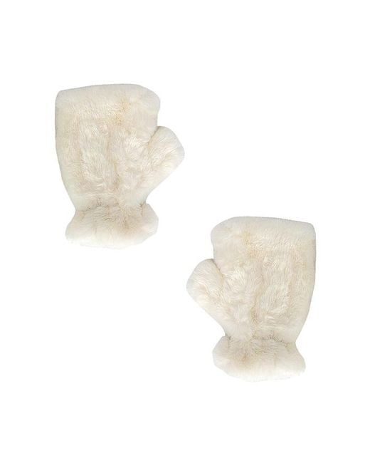 Apparis White Ariel Faux Fur Gloves