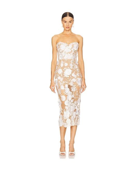 Bronx and Banco White Jasmine Midi Dress