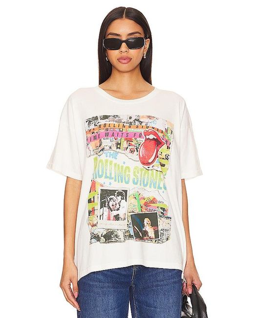 Camiseta rolling stones time waits for no one Daydreamer de color White