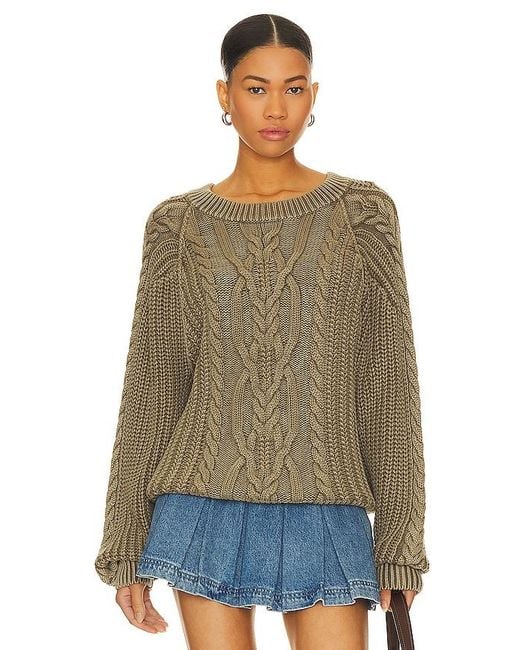 Free People Natural PULLOVER, ZOPFMUSTER FRANKIE