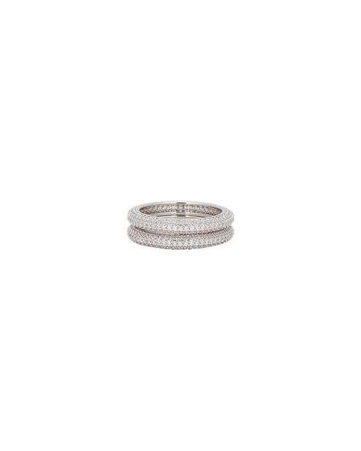 Shashi White Micro Pave Ring Set