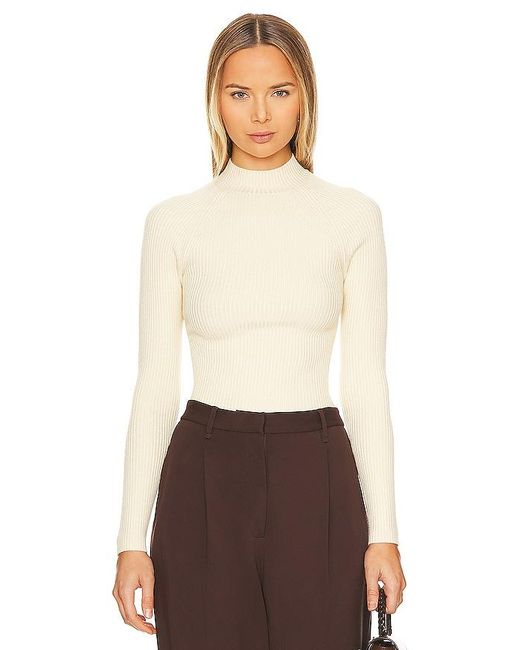 House of Harlow 1960 Natural X Revolve Ranae Mock Neck Sweater
