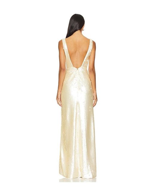 AKNVAS Natural Sequined Proserpina Gown