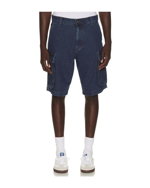 Huf Blue Oval Denim Cargo Short for men