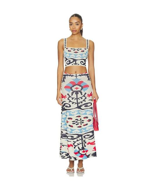 MISA Los Angles White Ocean Midi Skirt
