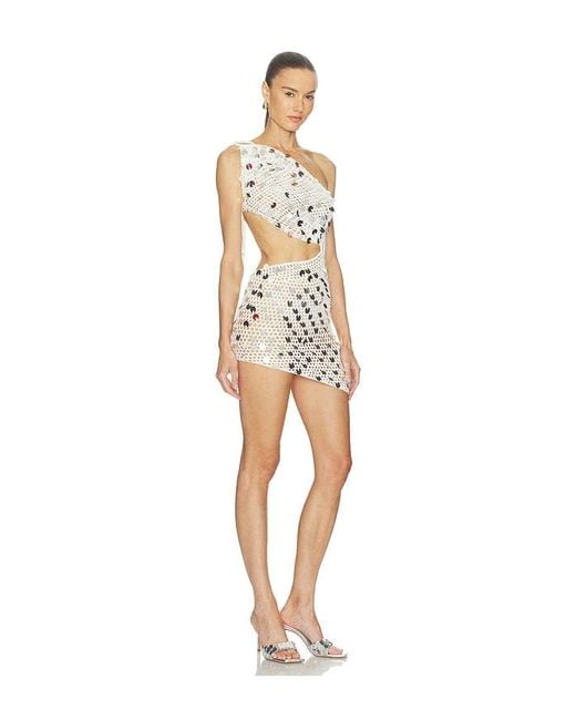 superdown White Salome Crochet Mini Dress