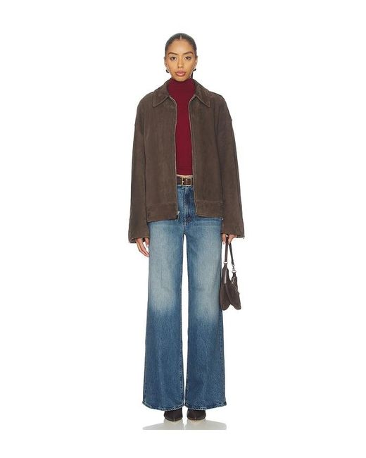 Mother Blue The Ditcher Roller Zip Sneak Jeans