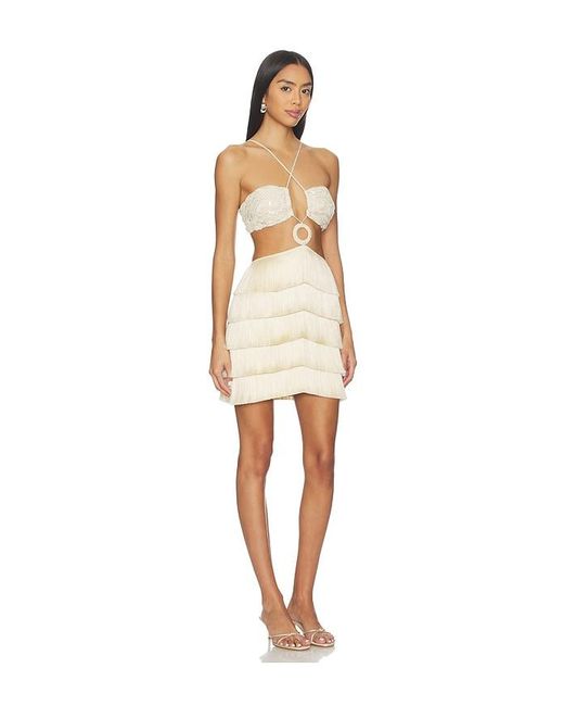 PATBO Natural Crochet Bloom Cut Out Mini Dress