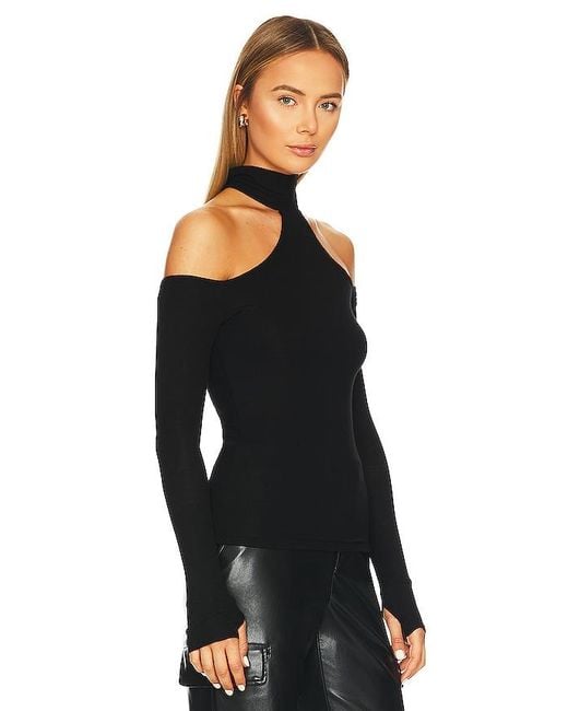 Michael Lauren Black Levon Mock Neck Top