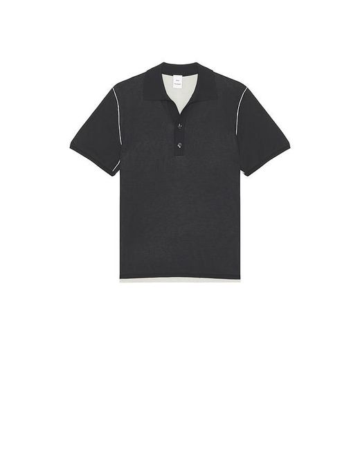 Won Hundred Black Jonas Two Layer Knit Polo for men