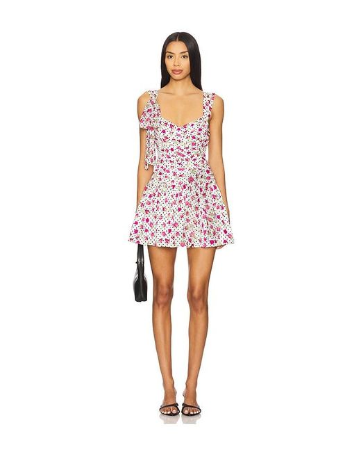 For Love & Lemons Red Betty Bud Mini Dress
