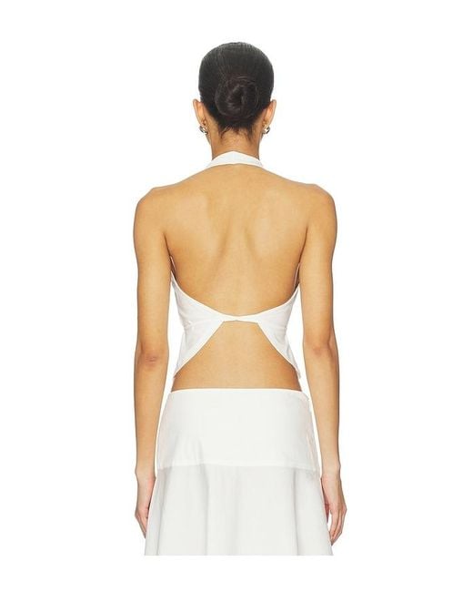 St. Agni White Soft Jersey Halter Top