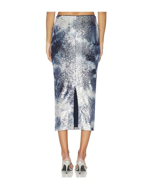 Le Superbe Blue Shibori Shine Liza Skirt