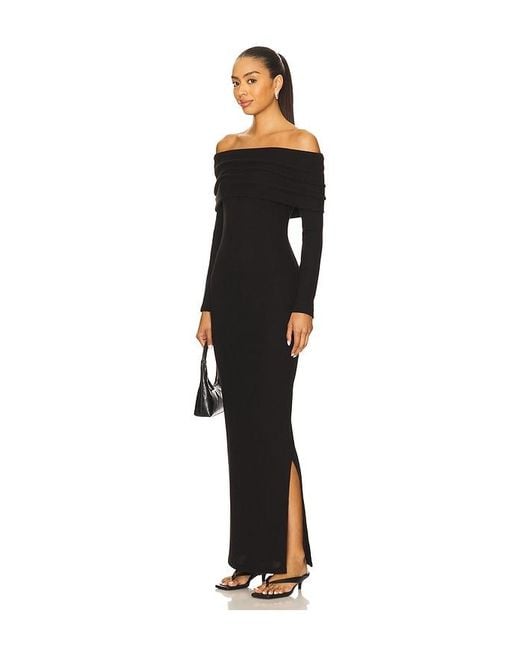 LNA Black Rory Fold Over Dress