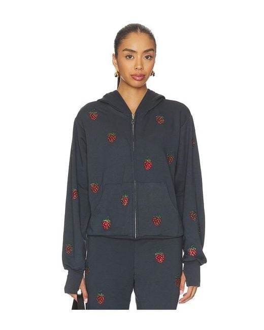 Lauren Moshi Blue Hezly Zip Up Hoodie