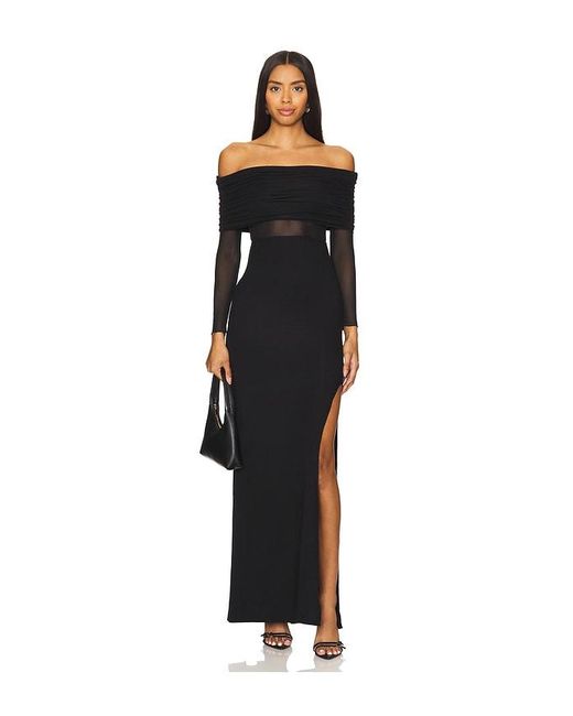 RTA Black Zadie Long Sleeve Maxi Dress