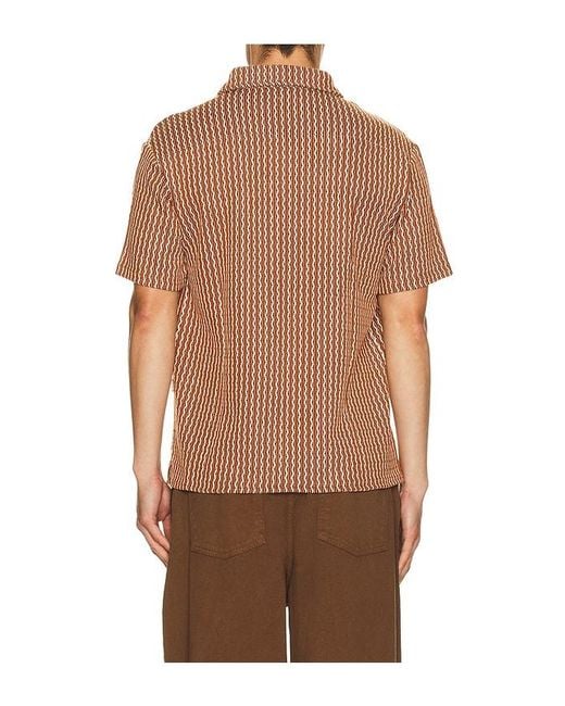 BOUND Brown Castro Woven Shirt for men