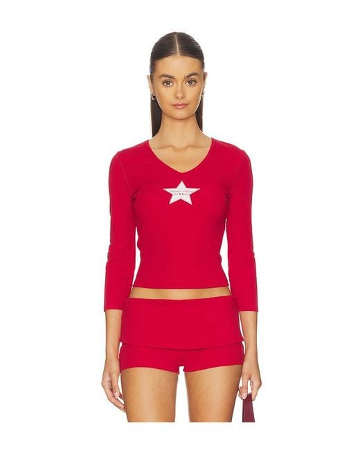 Frankie's Bikinis Red X Jennie Venus Cotton Ribbed Tee Shirt