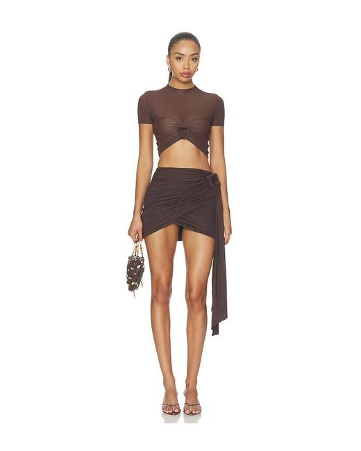 Maygel Coronel Black Calma Skirt In Habano