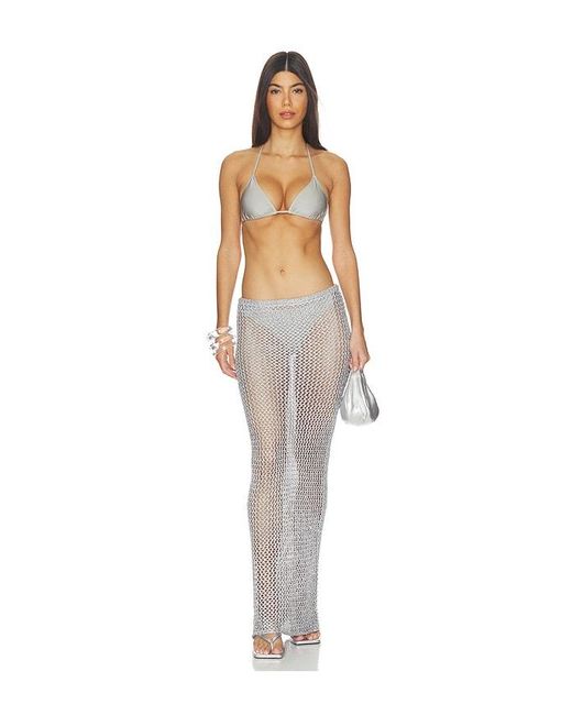 superdown Metallic Letina Knit Maxi Skirt