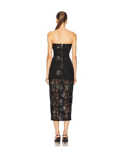 Generation Love Black Misha Faux Leather Guipure Midi Dress