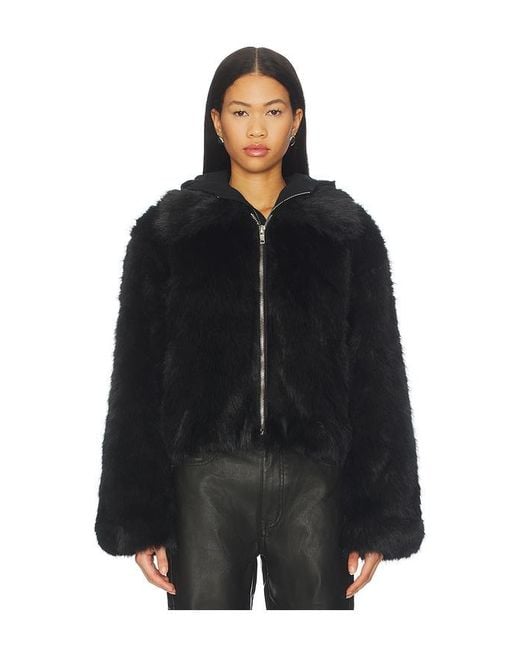 BY.DYLN Black Kallie Faux Fur Jacket
