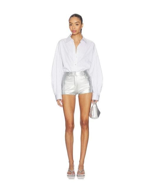 Norma Kamali White High Waist Jean Short