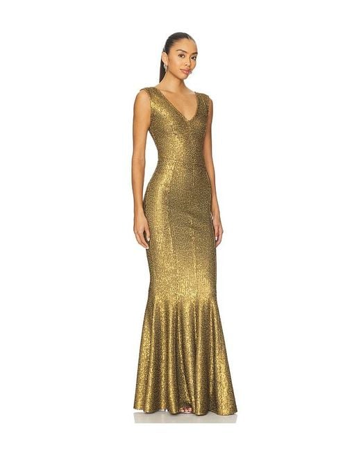 Norma Kamali Metallic Abendkleid
