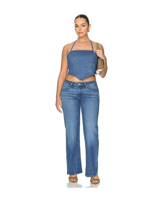 GOOD AMERICAN Blue Denim Recess Top