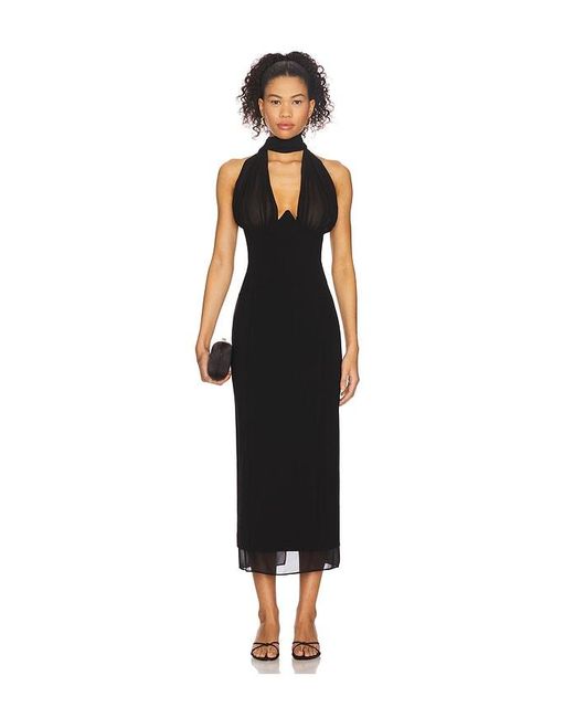 Camila Coelho Black Luzina Midi Dress