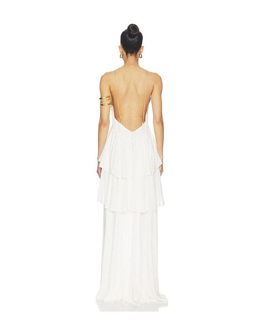 Lovers + Friends White Aiyanna Silk Maxi Dress