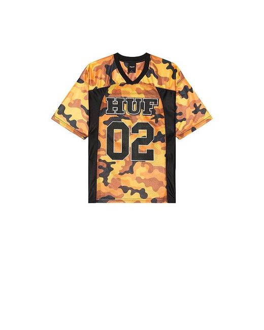 Huf Orange Camo Football Jersey Tee for men