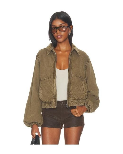 Free People Brown Birdie Washed Jacket
