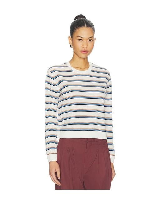 Leset White James Stripe Classic Crew