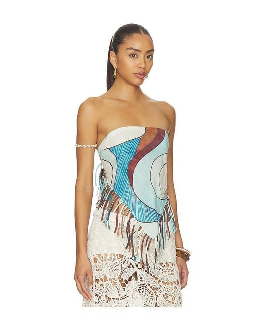 ROAME. Blue Rara Fringe Scarf