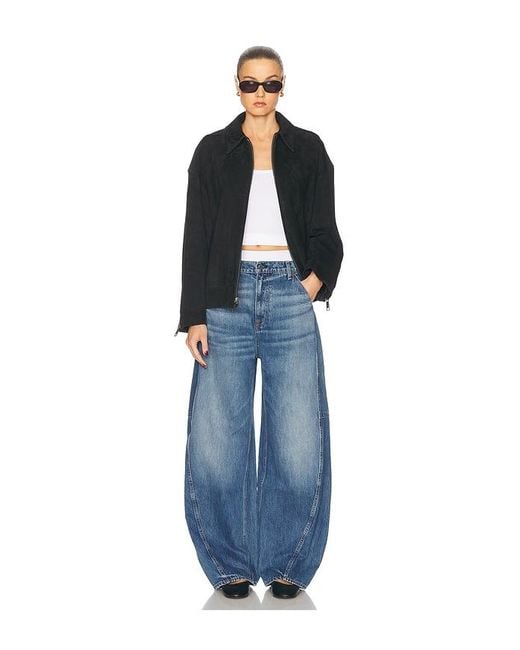 GRLFRND Blue Alek Suede Jacket