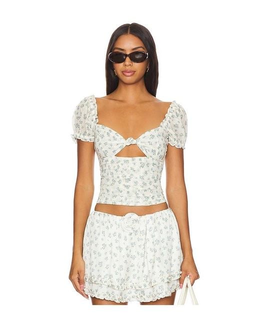 For Love & Lemons White Chateau Top