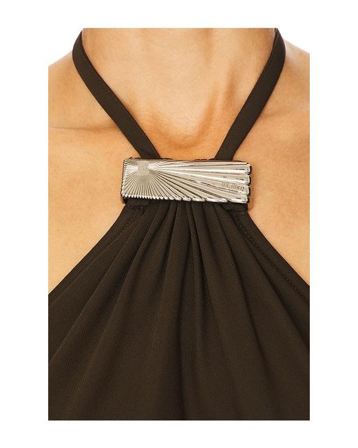 The Attico White Halter Neck Gown